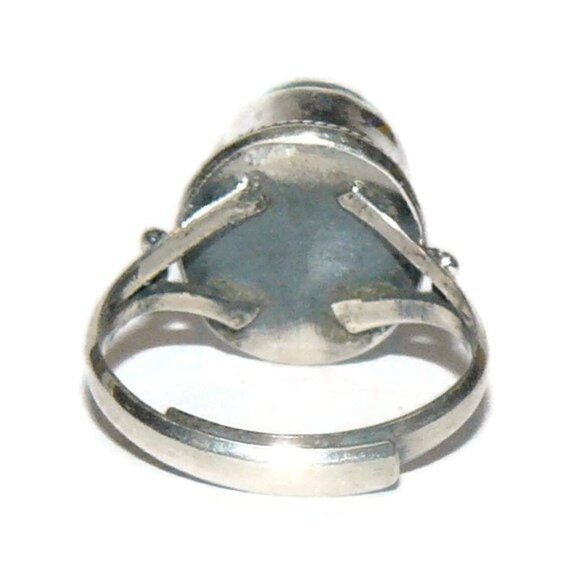 Genuine Turquoise Sterling Silver Ring Adjustable - Picture 5 of 6